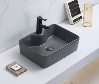 Раковина CeramaLux 7291MDH-2 серая 48.5 см